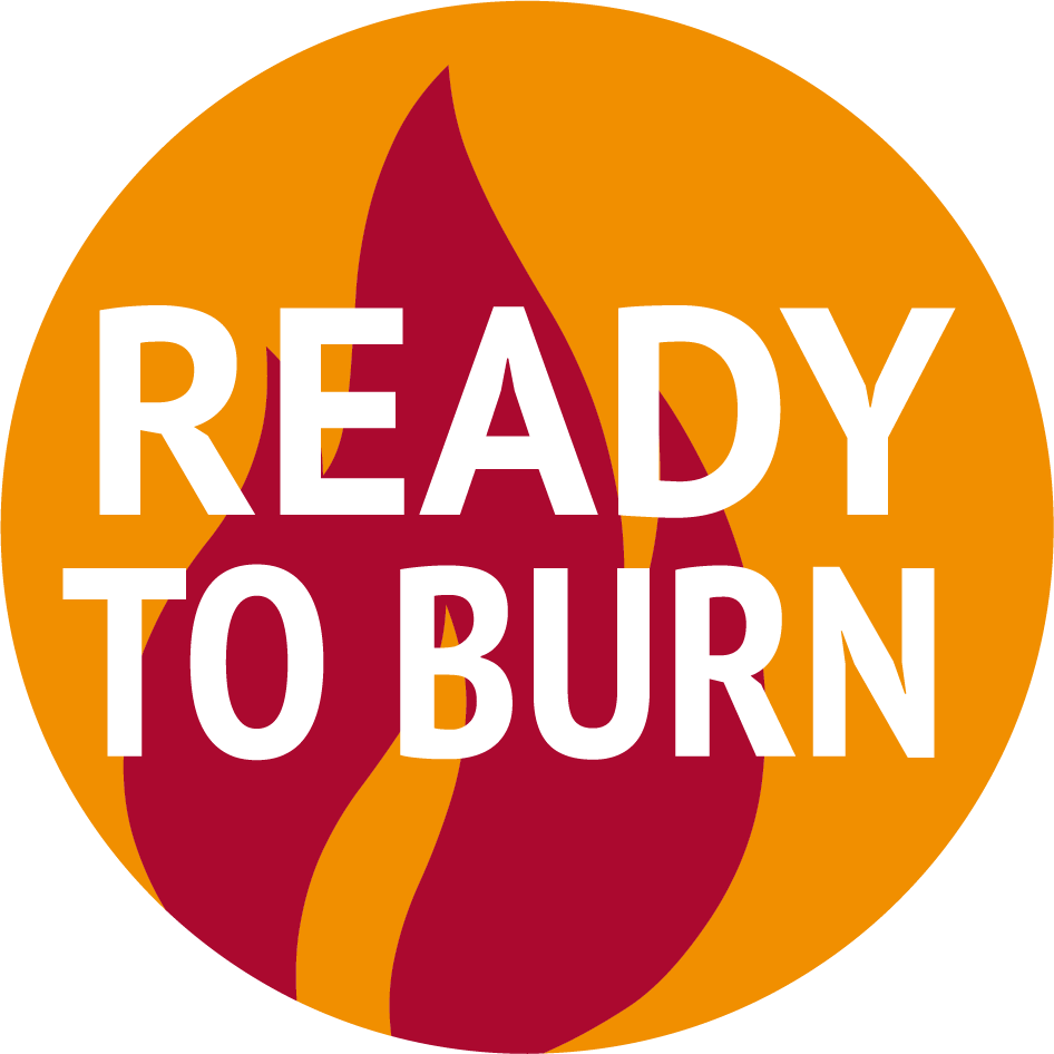 Ready to burn mark logo